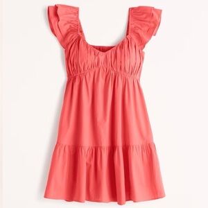 Abercrombie Ruched Flutter Sleeve Mini Dress
